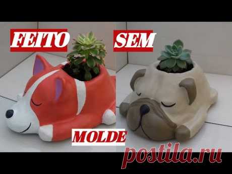 VASO DE CIMENTO FEITO SEM MOLDE E SEGREDO COMO FAZER A MASSA
