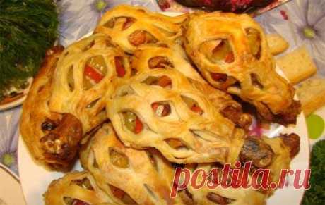 Куриные ножки со сладким перцем в слоенном тесте » ВКУСНЫЕ РЕЦЕПТЫ 2016 С ФОТО