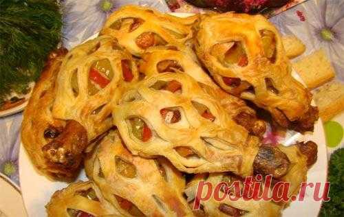 Куриные ножки со сладким перцем в слоенном тесте » ВКУСНЫЕ РЕЦЕПТЫ 2016 С ФОТО