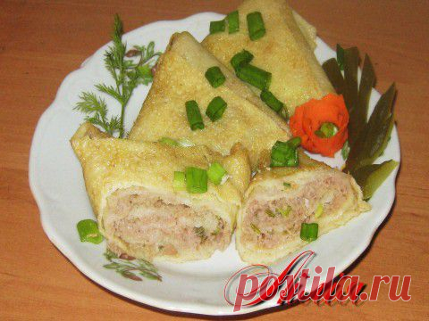 Мясные треугольные блины из газировки  от Лилии | БУДЕТ ВКУСНО!