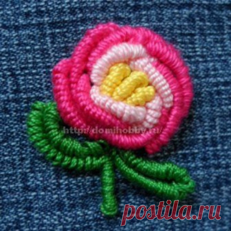 Вышивка рококо - розочка