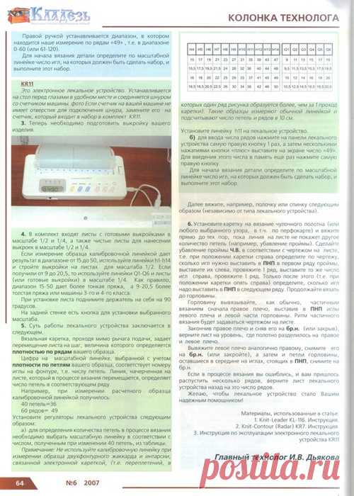 МАШИННОЕ ВЯЗАНИЕ колонка технолога и механика ВОПРОСЫ-ОТВЕТЫ