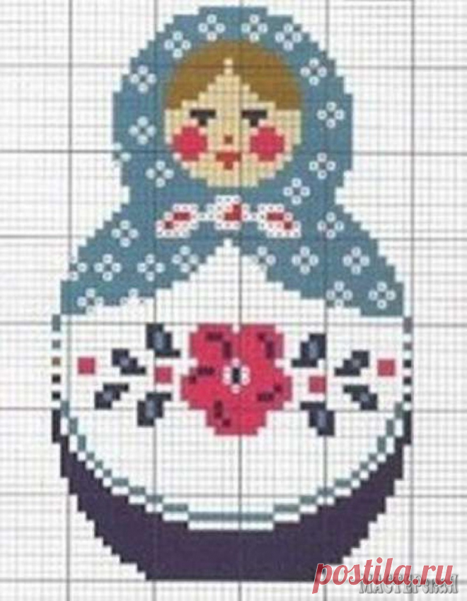Матрешки. Вышивка крестом.Схемы | МАCTЕРскаЯ