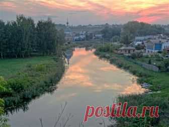 Закат солнца на реке Каменке (Суздаль)