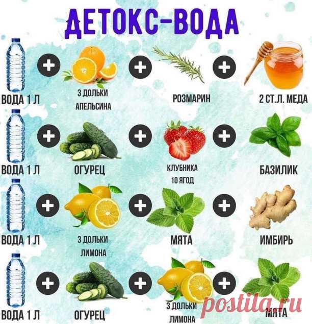 ✮  Детокс-вода укрепляет иммунитет, ускорят метаболизм, улучшает обмен веществ!✮
