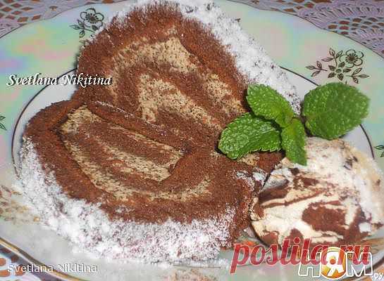 Шоколадно-кофейный рулет - Рецепты домашней кухни с пошаговыми фотографиями и подробным описанием. Новые рецепты каждый день. Конкурсы рецептов - Ням.ру