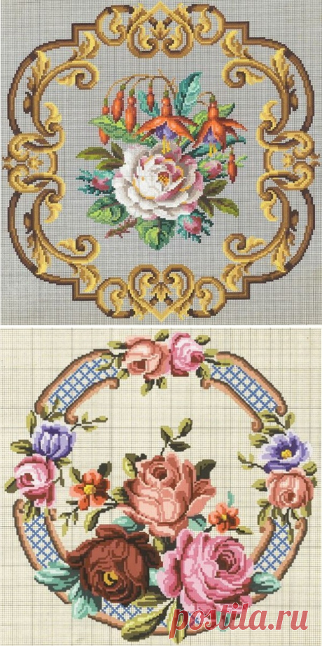 Вышивка крестом — красивые старинные схемы Petit Point - Ярмарка Мастеров - ручная работа, handmade