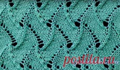 Ажурный узор спицами «Scroll Lace»