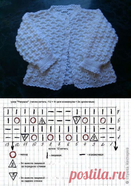 Кофточка для девочки оригинальным узором