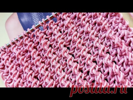 Вяжем рельефный рубчик спицами 🙋‍♀️ knitting pattern.