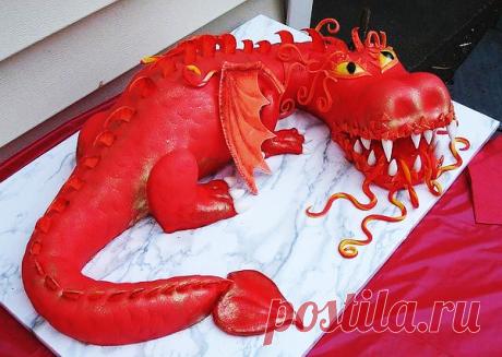 Примеры оформления торта «Дракон»...