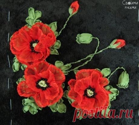 ​Вышиваем прекрасные маки