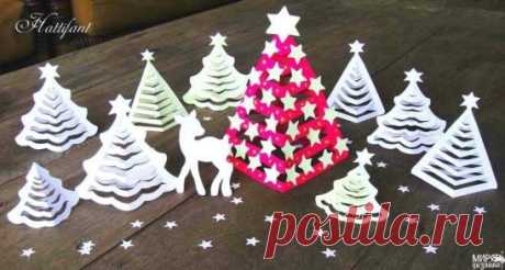 Очаровательные 3D-елочки из бумаги + схемы 🎄
