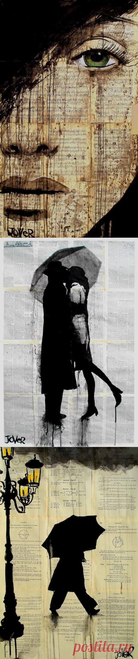 Винтажные рисунки от Loui Jover / Книги в интерьере /