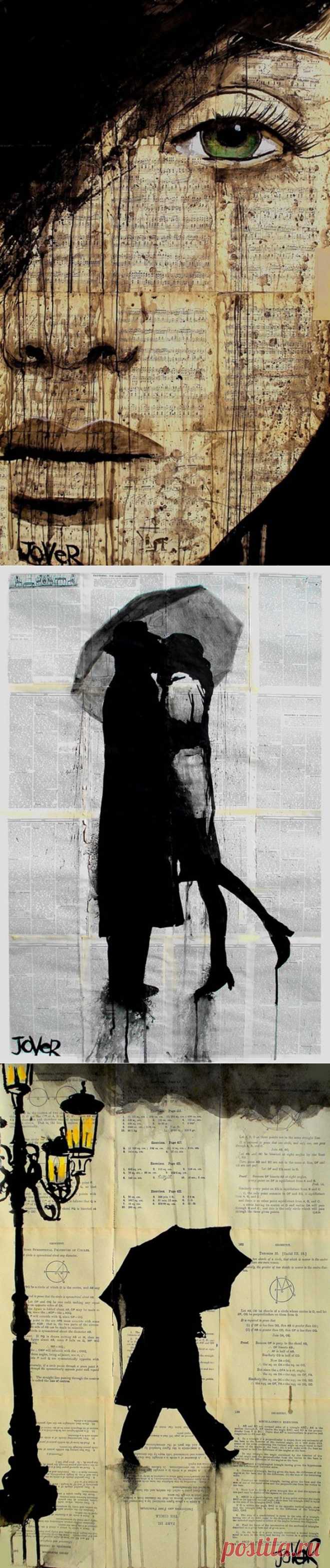 Винтажные рисунки от Loui Jover / Книги в интерьере /
