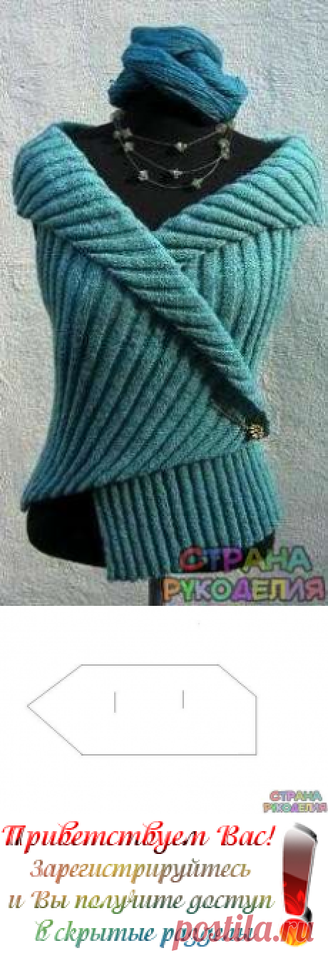 САМЫЙ ПРОСТОЙ БЕСШОВНЫЙ ЖИЛЕТ РЕЗИНКОЙ - Болеро,Жилеты - Вязание спицами - Рукоделие