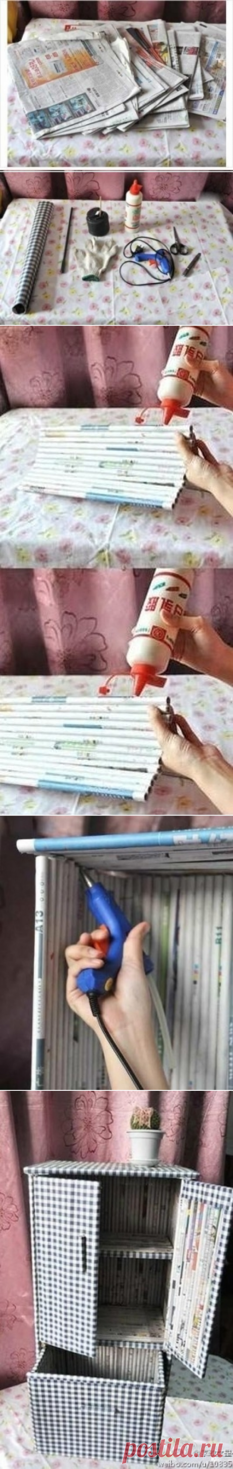 Тумбочка из газет