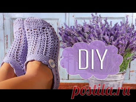 Вяжем носки следки крючком. How to crochet socks