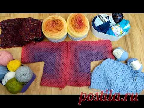 Вяжу кардиган из шестиугольника и свитер необычным узором.