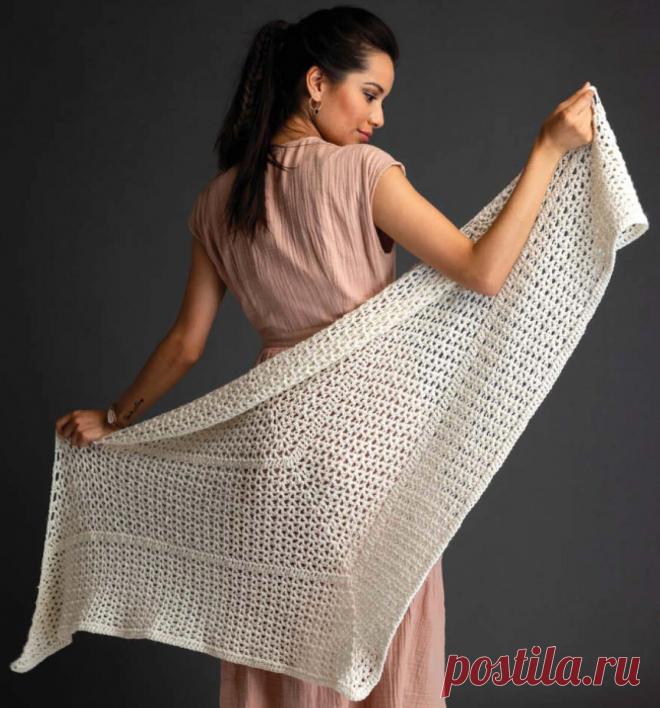 Шали крючком с началом вязания в середине основания. Продолжение 2. | Домашние зарисовки | Яндекс Дзен