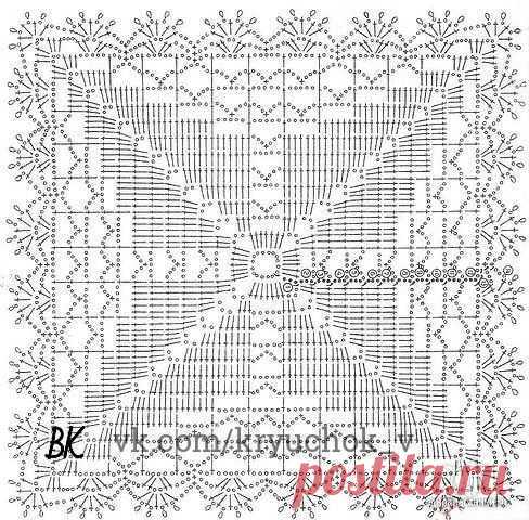 Квадратные мотивы для скатерти или салфетки