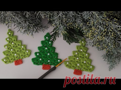 🎄САМЫЙ ПРОСТОЙ трюк с вязанием крючком рождественской сосны за 10 минут‼️