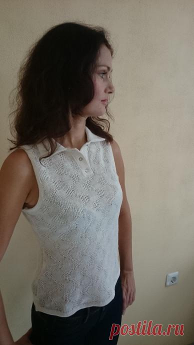 Блуза льняная вязаная