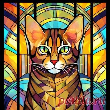 Adhesivo para vidriera de gato de Bengala - Etsy Chile