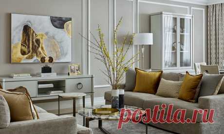 Светлая квартира 137 м² с элементами ар-деко в Москве | ELLEDECORATION Дизайнер Наталья Преображенская создала интерьер квартиры для большой семьи, в котором театральность стиля ар-деко гармонично сочетается со строгостью современной классики