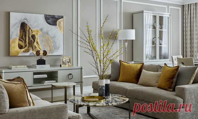 Светлая квартира 137 м² с элементами ар-деко в Москве | ELLEDECORATION Дизайнер Наталья Преображенская создала интерьер квартиры для большой семьи, в котором театральность стиля ар-деко гармонично сочетается со строгостью современной классики