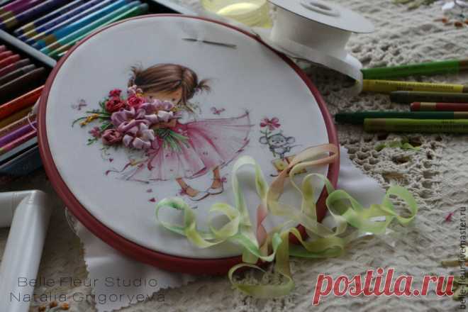 Тонировка лент акварельной пастелью - Ярмарка Мастеров - ручная работа, handmade