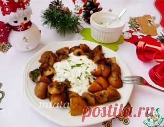 Жареные шампиньоны с чесночным соусом – кулинарный рецепт