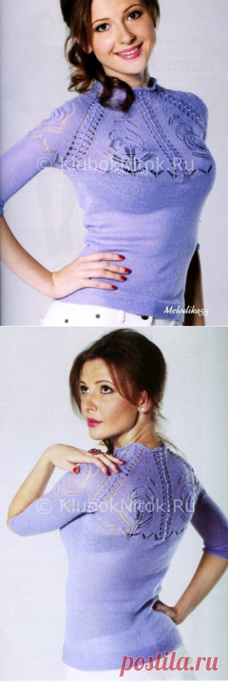 Нежный пуловер | Вязание спицами | Вязание спицами и крючком. Схемы вязания.