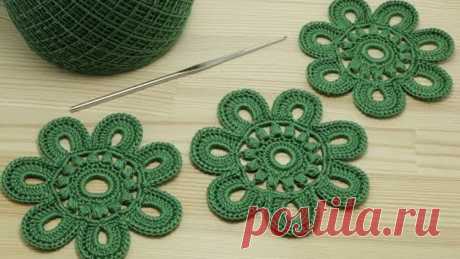 Вязание ЦВЕТКА крючком видео урок  - Crochet flower pattern