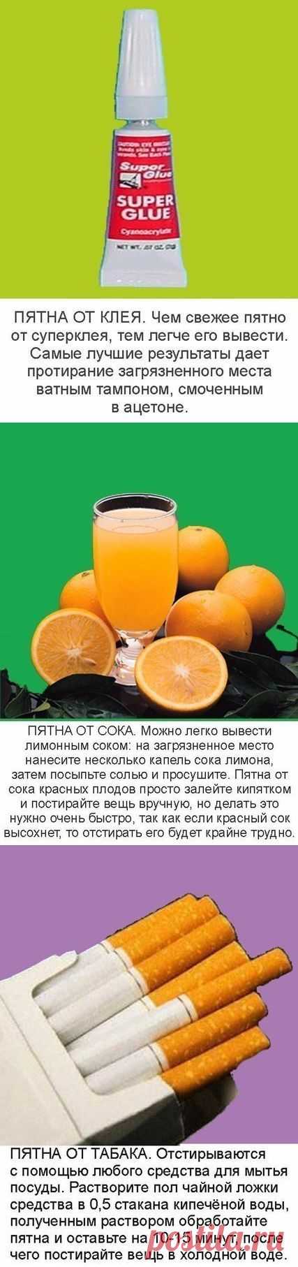Способы выведения пятен — Делимся советами