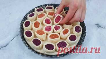 Беру мармелад, слоеное тесто и готовлю "ленивый" пирог к чаю (отрывай и ешь) | Улыбнись и Попробуй | Дзен