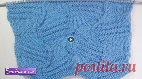 Как вязать ВОЛНИСТЫЙ УЗОР для пледа, кардигана, пуловера. Вязание спицами. Мастер класс с подробным описанием. Вариант узоров спицами для пледа....