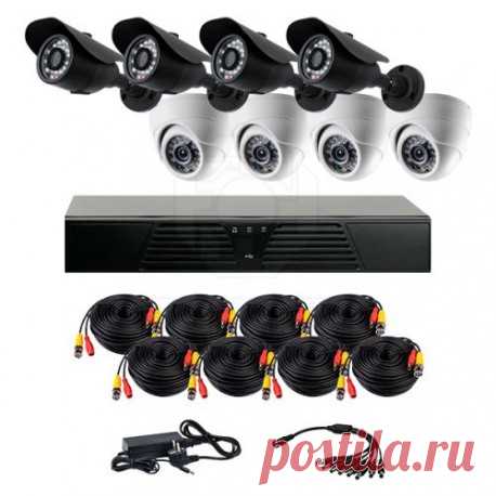 Комплект видеонаблюдения CoVi Security HVK-4002 AHD KIT. Купить систему AHD видеонаблюдения на 8 камер уличных и внутренних.