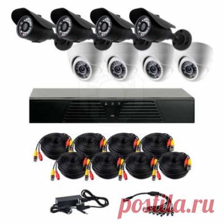 Комплект видеонаблюдения CoVi Security HVK-4002 AHD KIT. Купить систему AHD видеонаблюдения на 8 камер уличных и внутренних.