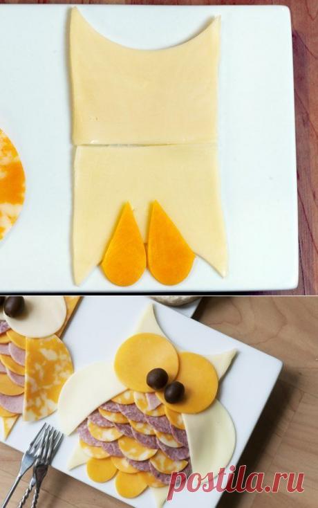 Как красиво выложить нарезку из колбасы и сыра | Умелые ручки