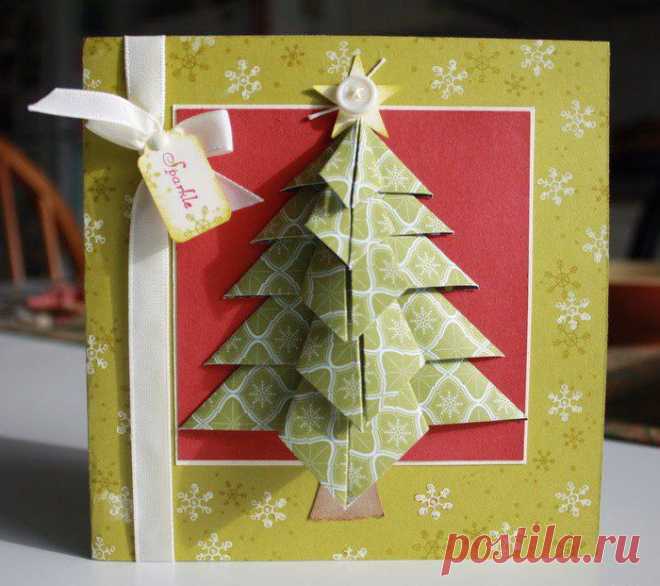 Новогодняя открытка своими руками. #открытки@handmade_blog #новый_год@handmade_blog