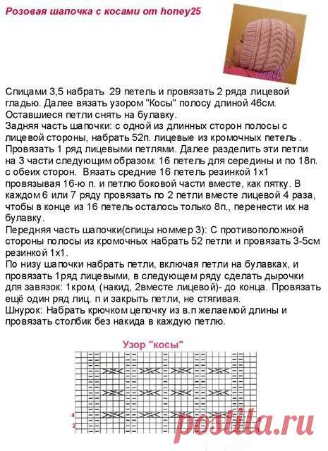 Вязание шапочки для девочки