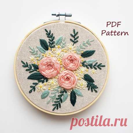 Flower Embroidery Pattern Pdf Embroidery Pattern Easy | Etsy Moldova