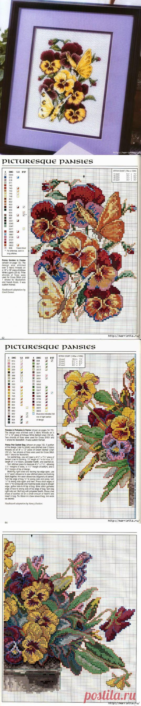 Схема вышивки панно. АНЮТИНЫ ГЛАЗКИ | Вышивка крестом