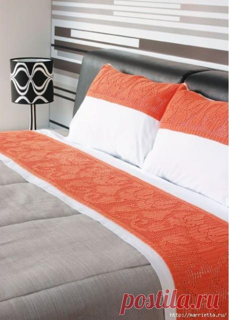 Обвязка крючком постельного белья. Схема