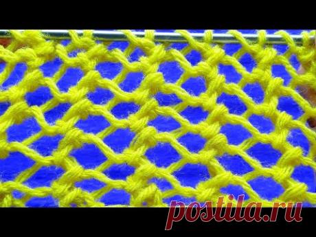Лучший узор спицами. Раппорт 1 ряд 2 петли Knitting pattern - YouTube