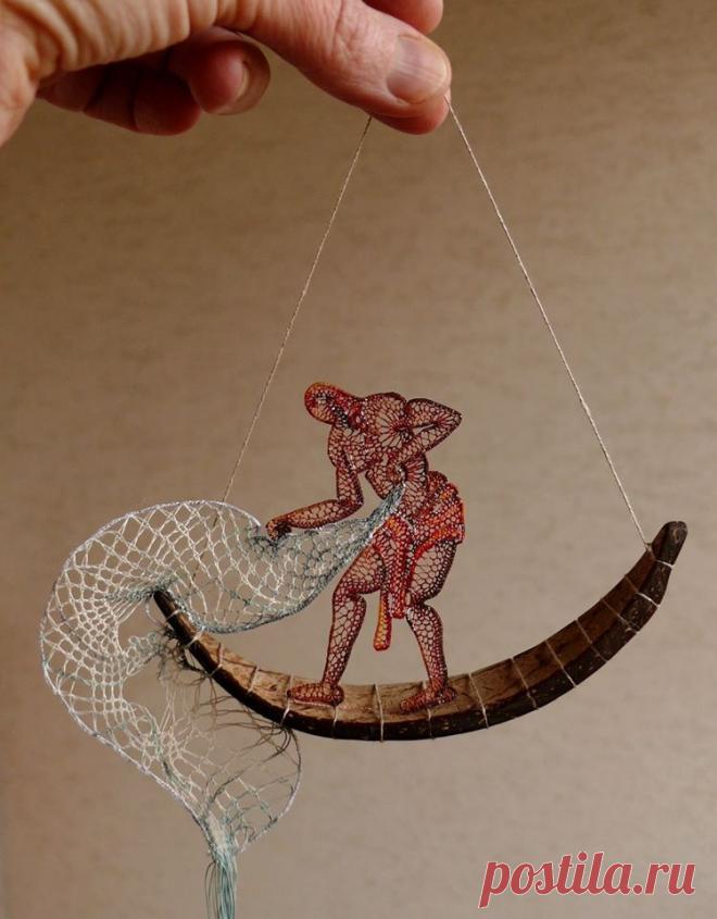 Инсталляции из ниток Агнес Герцлед — Рукоделие