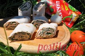 Роллы из лаваша с зеленью рецепт с фотографиями