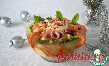 Креветочный коктейль в ледяной чаше - кулинарный рецепт