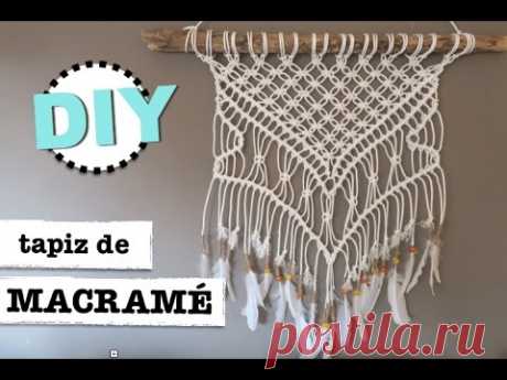 DIY | como hacer macrame decoracion pared | tapiz